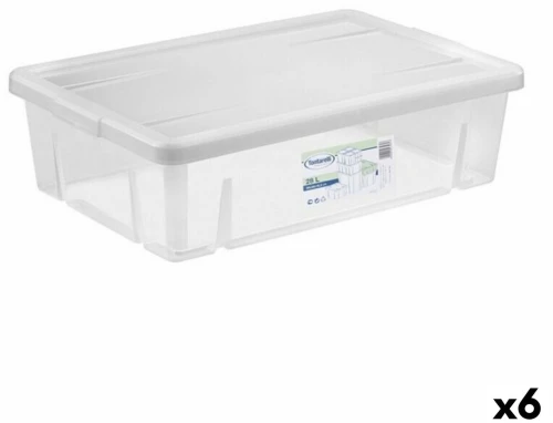 Κουτί αποθήκευσης με Καπάκι Tontarelli 84895 28 L 59 x 39 x 16,5 cm (x6)