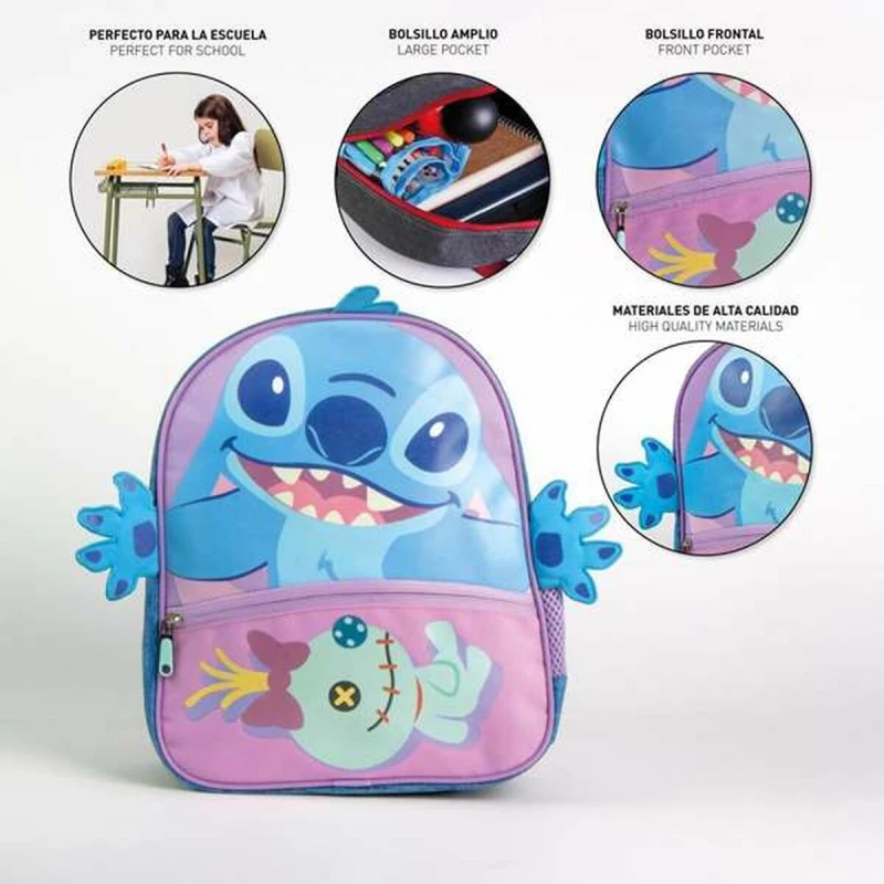 Σχολική Τσάντα Stitch Μπλε
