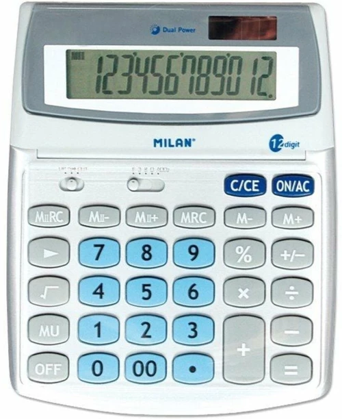 Αριθμομηχανή Milan 152512BL Λευκό Μέταλλο