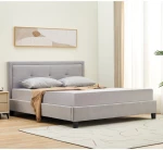 BECO Κρεβάτι Διπλό για Στρώμα 150x200cm, Ύφασμα Ανοιχτό Γκρι