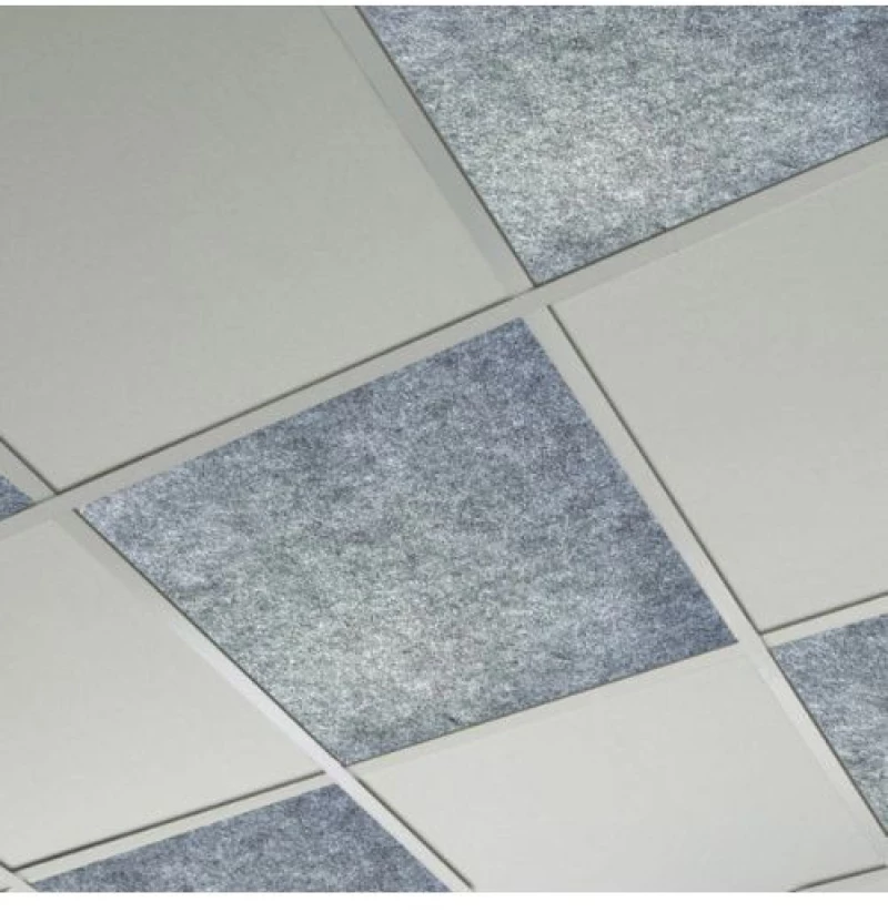 Audiodesigner Colour Ceiling Panels Grey Χωνευτά Ηχοαπορροφητικά Πάνελ Οροφής 60x60x2,5 cm (6 Τεμάχια)