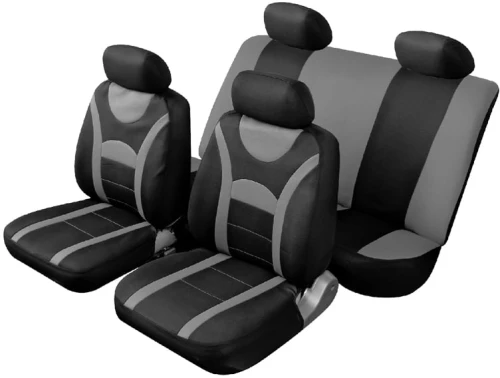 Autoline  Καλύμματα ΣΕΤ Universal με Αποσπώμενο Κεφαλάρι (PolyMesh) HERA 10 τμχ - ΜΑΥΡΟ/ΓΚΡΙ