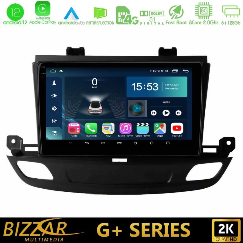 Bizzar g+ Series Opel Insignia 2 2017-2020 8core Android12 6+128gb Navigation Multimedia Tablet 9" u-g-Op1402
