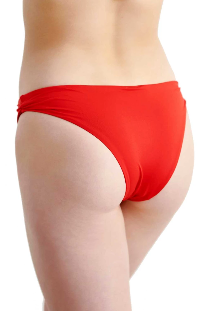 Blu4u Μαγιό Bikini Σλιπ "Solids" με Σχέδιο Χ στο Πλάι - Κόκκινο