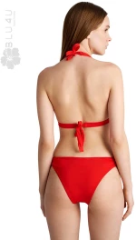 Blu4u Μαγιό Bikini Σλιπ "Solids" με Σχέδιο Χ στο Πλάι - Κόκκινο