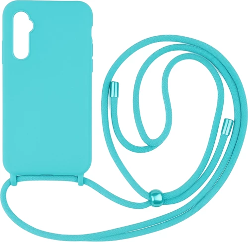 Θήκη Silky And Soft με Λουράκι Λαιμού για Samsung Galaxy A36 - Τιρκουάζ