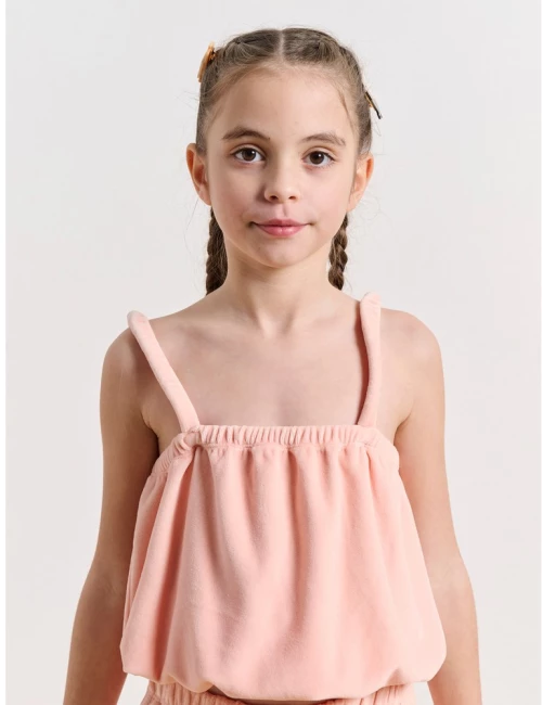 BDTK Παιδικό πετσετέ crop top για κορίτσια TERRY STRIPES MiniMe 1251-706920 1251-706920-00376 BODY TALK Ροζ