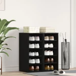 vidaXL Ντουλάπα Παπουτσιών 2 τεμ Μαύρη Δρυς 32x35x70 εκ Επεξεργασμένο Ξύλο