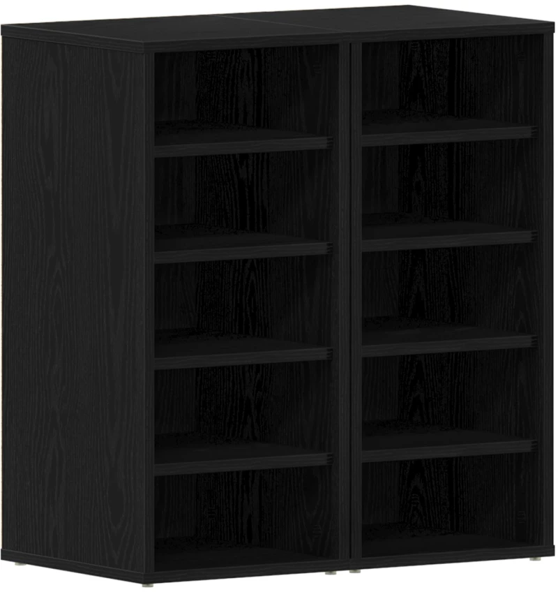 vidaXL Ντουλάπα Παπουτσιών 2 τεμ Μαύρη Δρυς 32x35x70 εκ Επεξεργασμένο Ξύλο