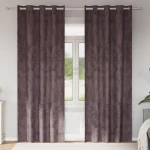 vidaXL Καφέ Κουρτίνες Βελούδο 2 τεμ με Τρύπες 245x140 εκ.