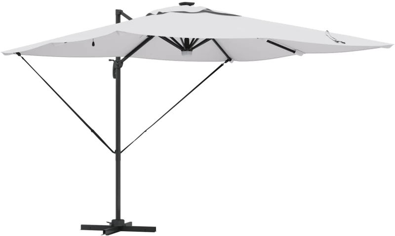 vidaXL Ομπρέλα Roma με LEDs Σαμπανί 286x285x270 εκ. Αλουμίνιο