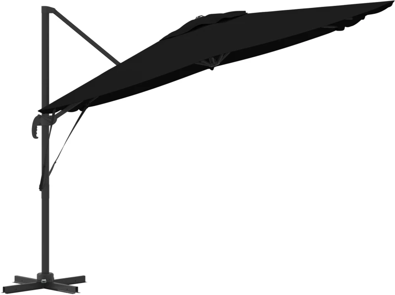 vidaXL Ομπρέλα Κήπου Βραχίονα Μαύρη 286x285x265 εκ. Αλουμίνιο