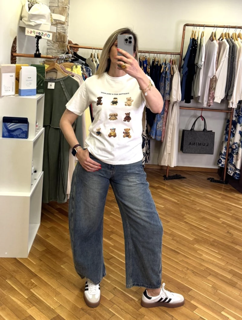 ΜΠΛΟΥΖΑ T-SHIRT TEDDY SOULMATE ΑΣΠΡΗ S750925A MONDE
