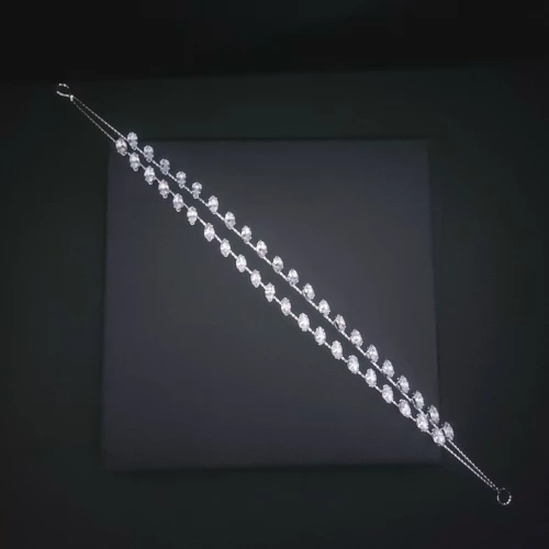 Νυφικό headpiece διπλή σειρά Zircon 28 cm