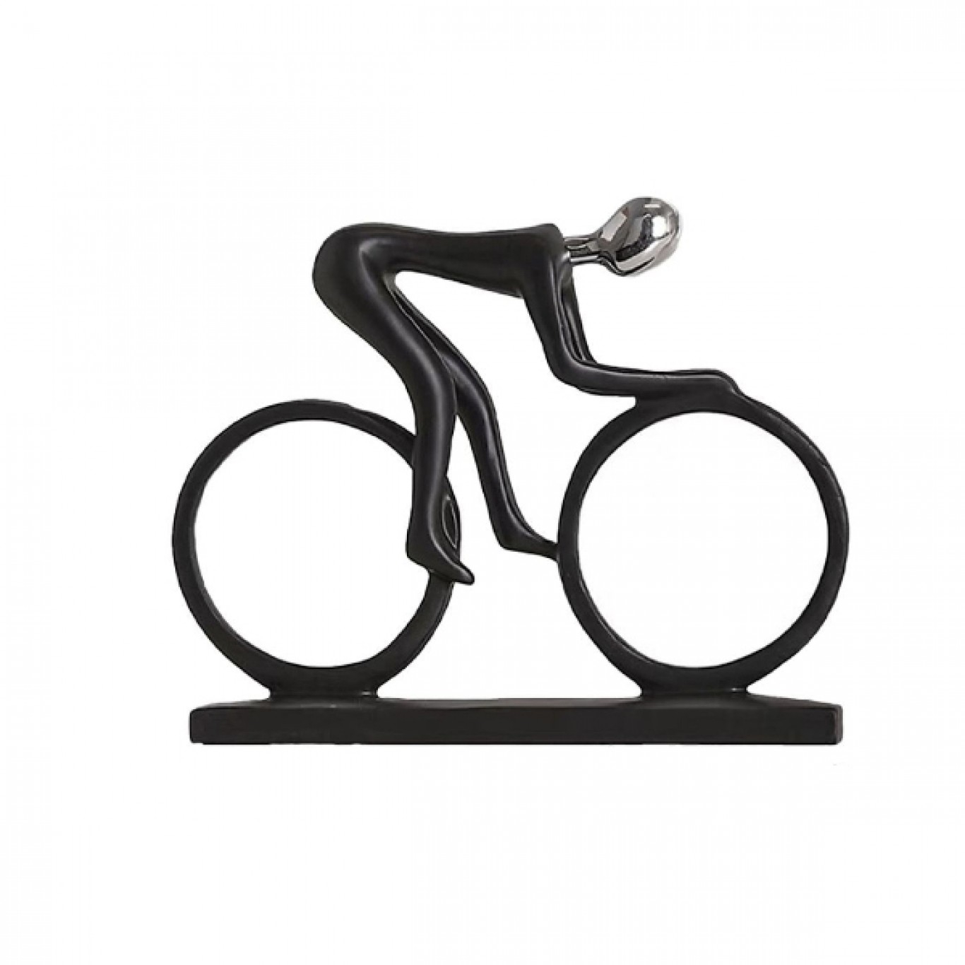 Διακοσμητική Φιγούρα Πολυρητίνης "Ποδηλάτης" 18x17cm  Μαύρο