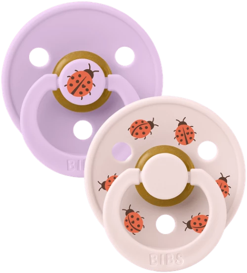 Bibs Πιπίλα Καουτσούκ Σετ 2τμχ Studio Colour LadyBug-Violet Sky Mix 6-12m