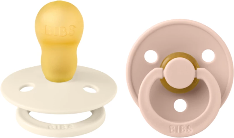 Bibs Πιπίλα Καουτσούκ Σετ 2τμχ Colour Round Ivory-Blush 18m+