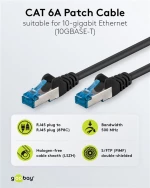 GOOBAY καλώδιο δικτύου 93746, CAT 6A S/FTP, 500MHz, Copper, 2m, μαύρο