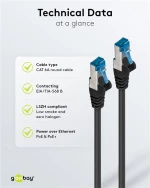 GOOBAY καλώδιο δικτύου 93746, CAT 6A S/FTP, 500MHz, Copper, 2m, μαύρο
