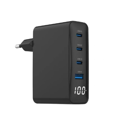 CHARGER USB 100W 4PORT GAN/TA-UC-PDQC100LCD-01-BK GEMBIRD