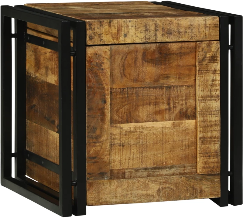 vidaXL κουτί αποθήκευσης 40x40x40 εκ. μασίφ τραχύ ξύλο μάνγκο