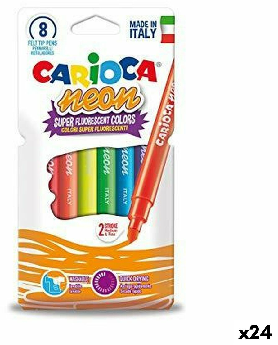 Σετ Μαρκαδόροι Υπογράμμισης Carioca Neon Πολύχρωμο (24 Μονάδες)