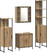 vidaXL Σετ επίπλων μπάνιου 4 τεμαχίων Artisan Oak Επεξεργασμένη ξυλεία