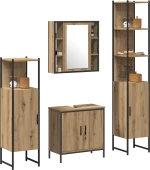 vidaXL Σετ επίπλων μπάνιου 4 τεμαχίων Artisan Oak Επεξεργασμένη ξυλεία