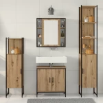 vidaXL Σετ επίπλων μπάνιου 4 τεμαχίων Artisan Oak Επεξεργασμένη ξυλεία