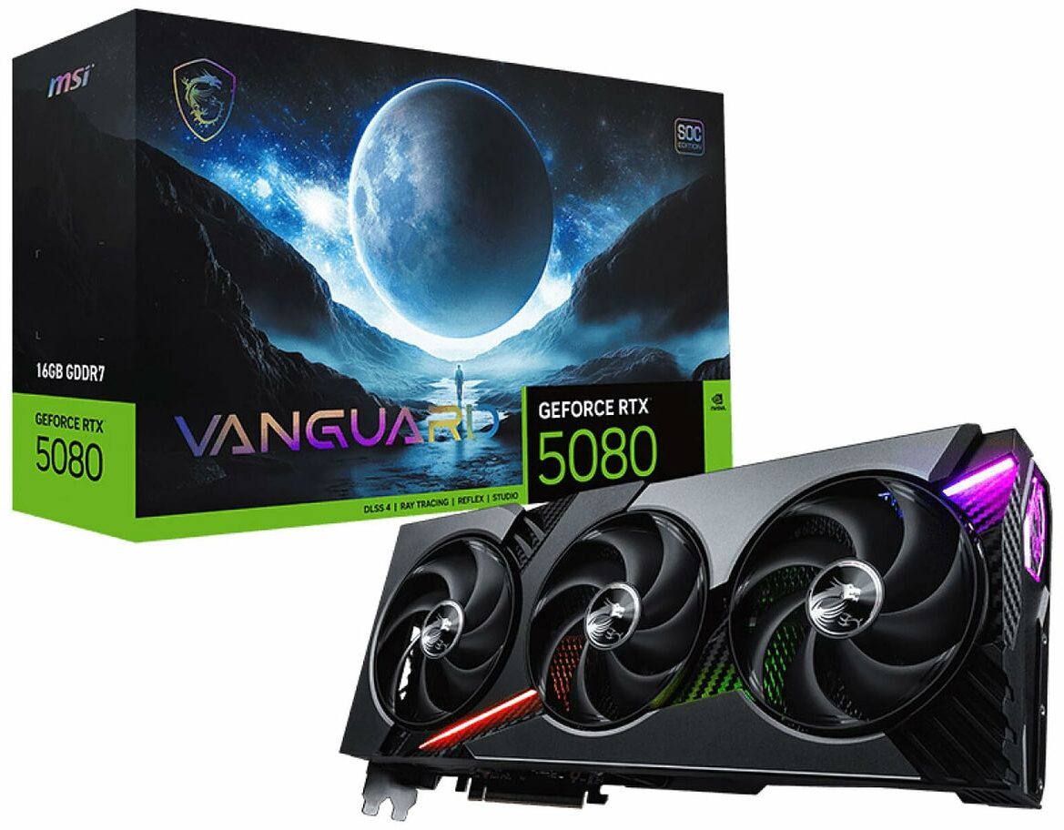 Κάρτα Γραφικών MSI RTX 5080 16G VANGUARD SOC GEFORCE RTX 5080 32 GB GDDR6X