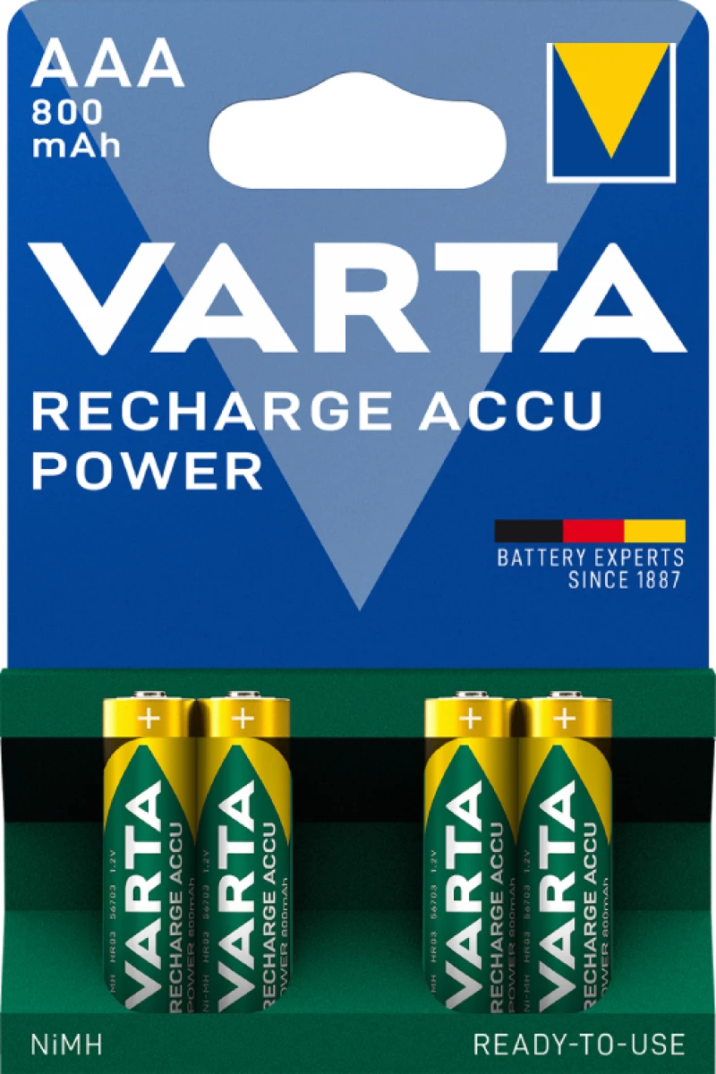 VARTA ΕΠΑΝΑΦΟΡΤΙΖΟΜΕΝΗ 800mAh συσκ.4 AAA