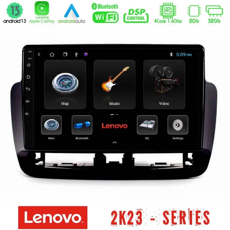 Lenovo car pad Seat Ibiza 2012-2015 4core Android 13 2+32gb Navigation Multimedia Tablet 9" u-len-St1832bl