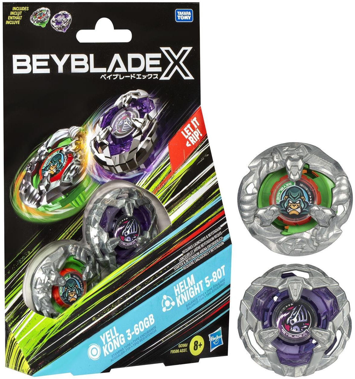 Hasbro Bey Blade X:  Dual Pack -  Yell Kong Helm Knight (G0198)