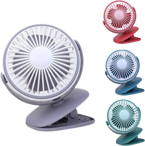 Φορητός Ανεμιστήρας Επαναφορτιζόμενος 3 Ταχυτήτων με Κλιπ - Γκρι