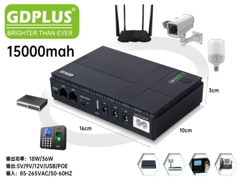 ΠΟΛΥΛΕΙΤΟΥΡΓΙΚΟ POWER BANK 18W/15.000mAh GD-03802
