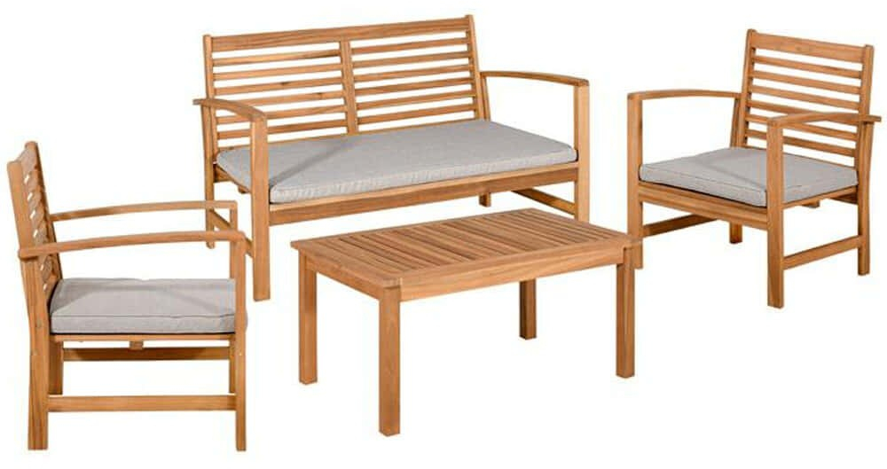 Σαλόνι Κήπου (Σετ 4Τμχ) 0020-224-042 Walnut Four Seater