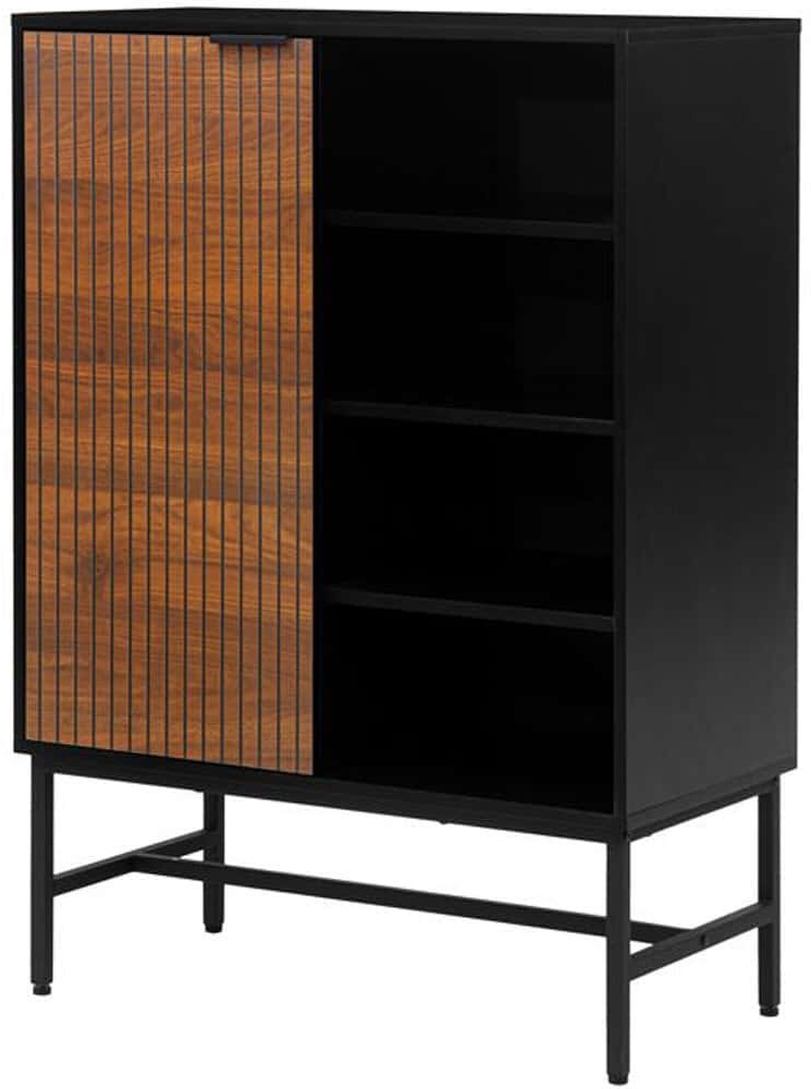 Μπουφές 0016-225-052 80x40x110cm Black-Oak Μελαμίνη,Μέταλλο