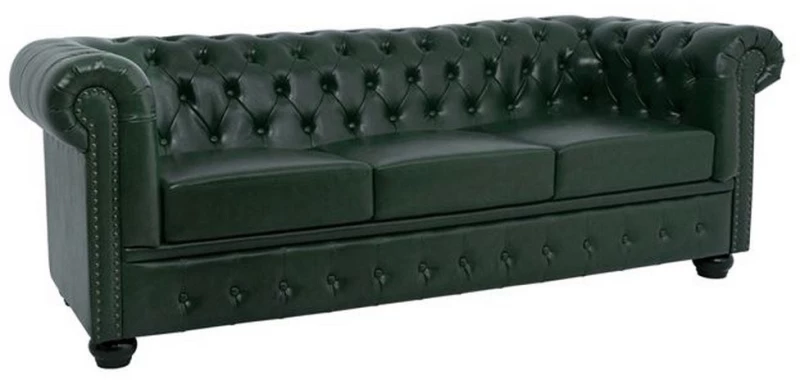 Καναπές Τριθέσιος HM3009.08 Τύπου Chesterfield 208x90x73cm Pine Τεχνόδερμα