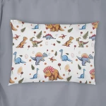 Μαξιλαροθήκη Παιδική Dinosaur 519 White-Blue DimCol 35X45 35x45cm 100% Βαμβάκι