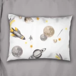 Μαξιλαροθήκη Παιδική Space Mission 183 White-Grey DimCol 50Χ70 50x70cm 100% Βαμβάκι
