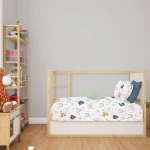 Σεντόνι Βρεφικό Rainbow 574 White-Blue DimCol Crib 80x110cm 100% Βαμβάκι