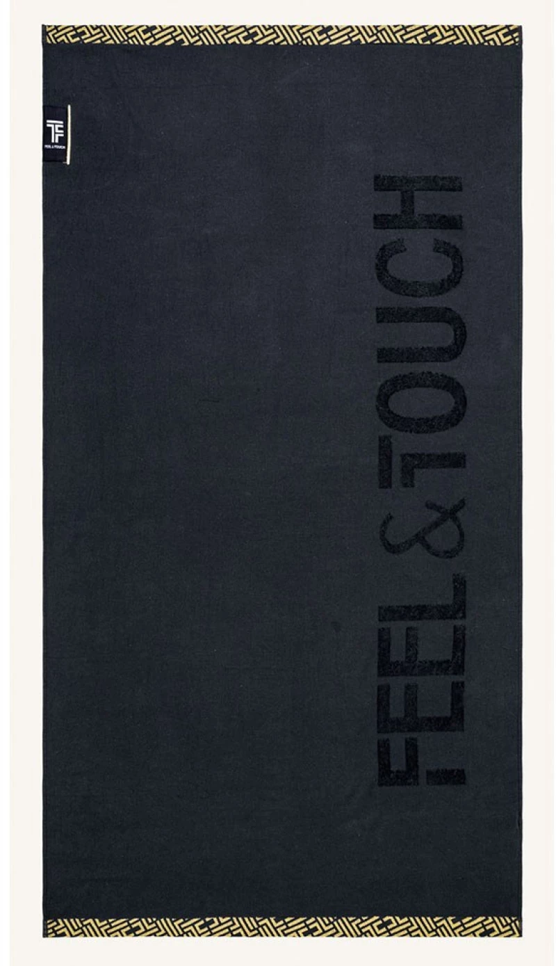 Πετσέτα Θαλάσσης Sunny Black Feel & Touch Beach 90x180cm 100% Βαμβάκι