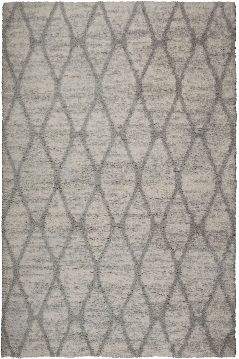 Χαλί Fluffy 370B White-Grey Βιοκαρπέτ 160X230cm