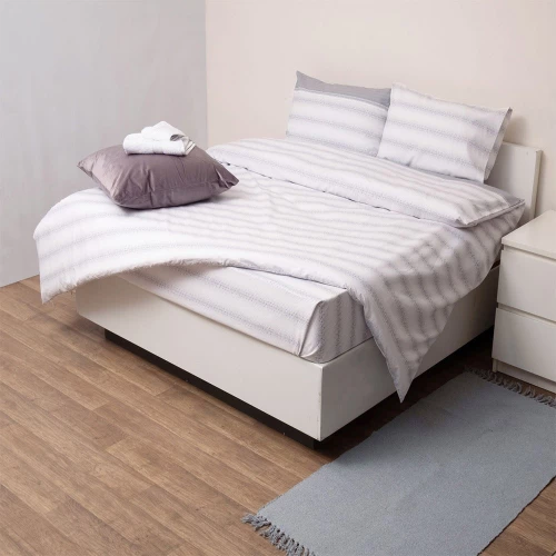 Παπλωματοθήκη Premium 5011 (Σετ 3τμχ) Grey Anna Riska Queen Size 220x240cm 100% Βαμβάκι