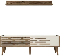 Σύνθεση Τηλεόρασης Valensiya 845HCT5388 140x35x45cm Walnut-Cream