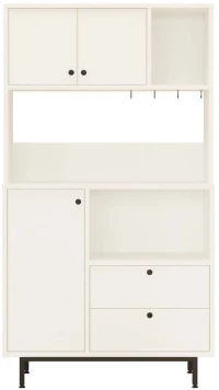 Ντουλάπι Κουζίνας 956LCS3553 88x35,5x161,2cm White Μοριοσανίδα, Μέταλλο