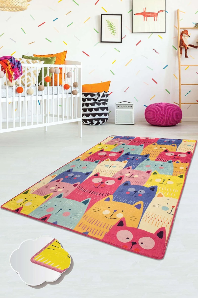 Χαλί Cats 876CHL1131 Fuchsia-Multi Conceptum Hypnose 100X160cm