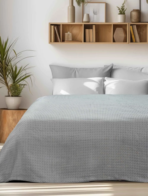 Κουβέρτα Πικέ PIKONA GREY Γκρι Κουβέρτα Πικέ: 220 x 240 εκ. MADI