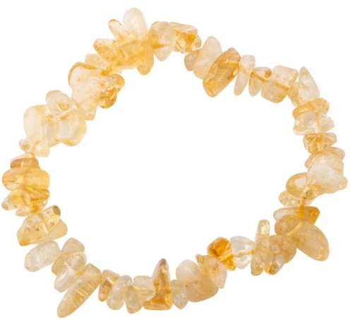 Βραχιόλι με Ημιπολύτιμους Λίθους Κιτρίνη Citrine Healing Chips Bracelet