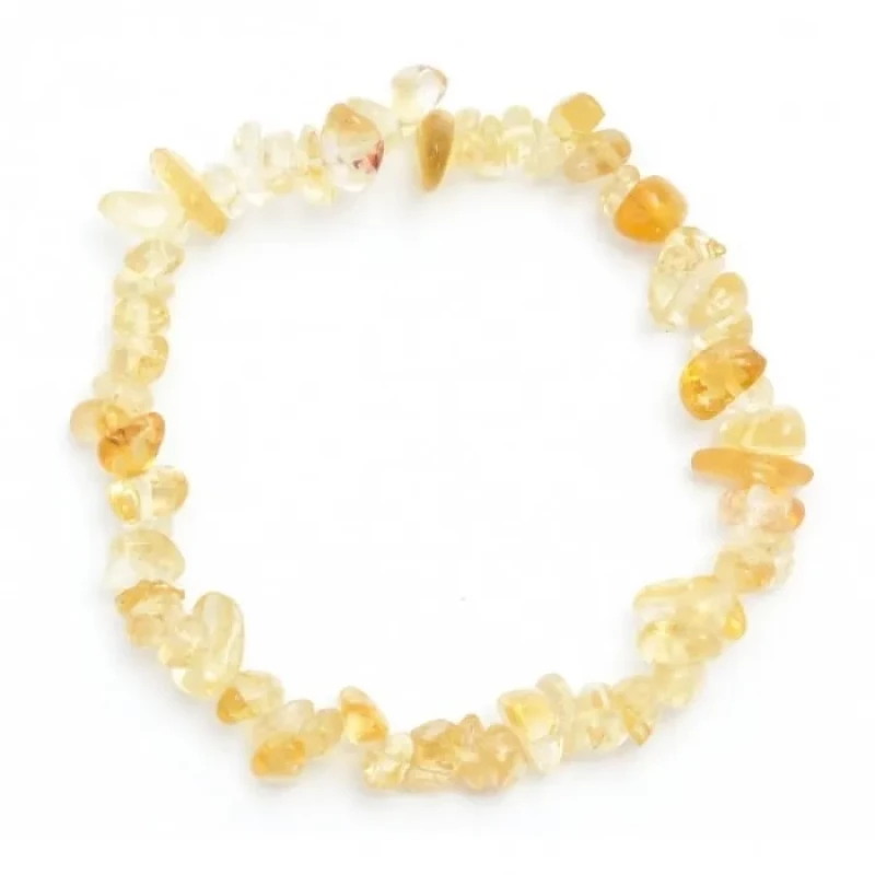 Βραχιόλι με Ημιπολύτιμους Λίθους Κιτρίνη Citrine Healing Chips Bracelet